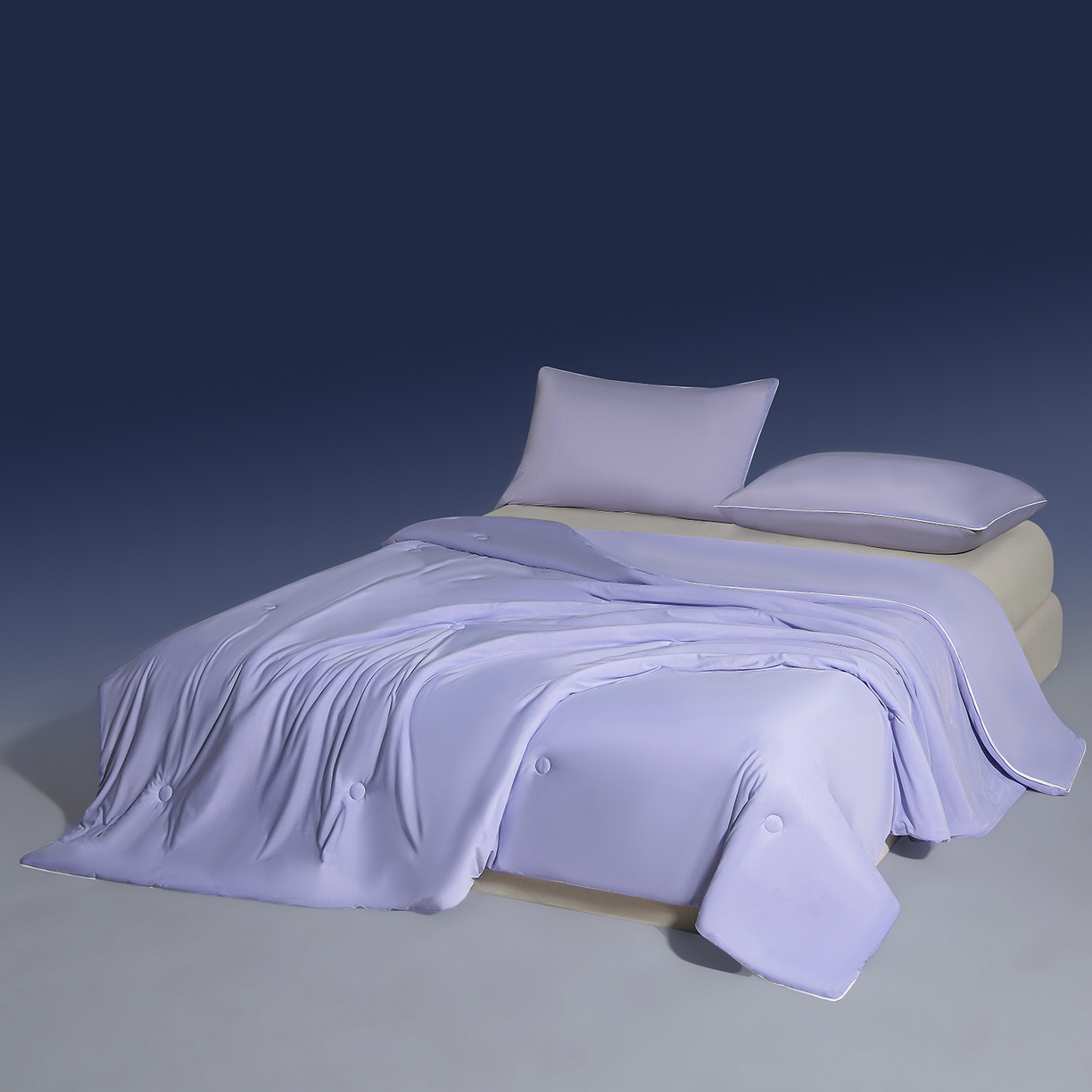 91家纺网 家纺一手货源 找家纺 瑞禾家纺 2026新款纯色凉感冰丝夏被夏凉被夏季深睡眠可水洗四周踩棉 不跑棉 丁香紫