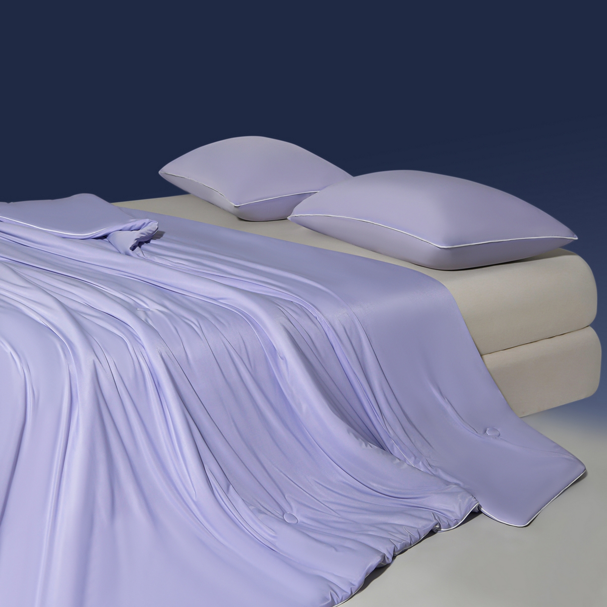 91家纺网 家纺一手货源 找家纺 瑞禾家纺 2026新款纯色凉感冰丝夏被夏凉被夏季深睡眠可水洗四周踩棉 不跑棉 丁香紫