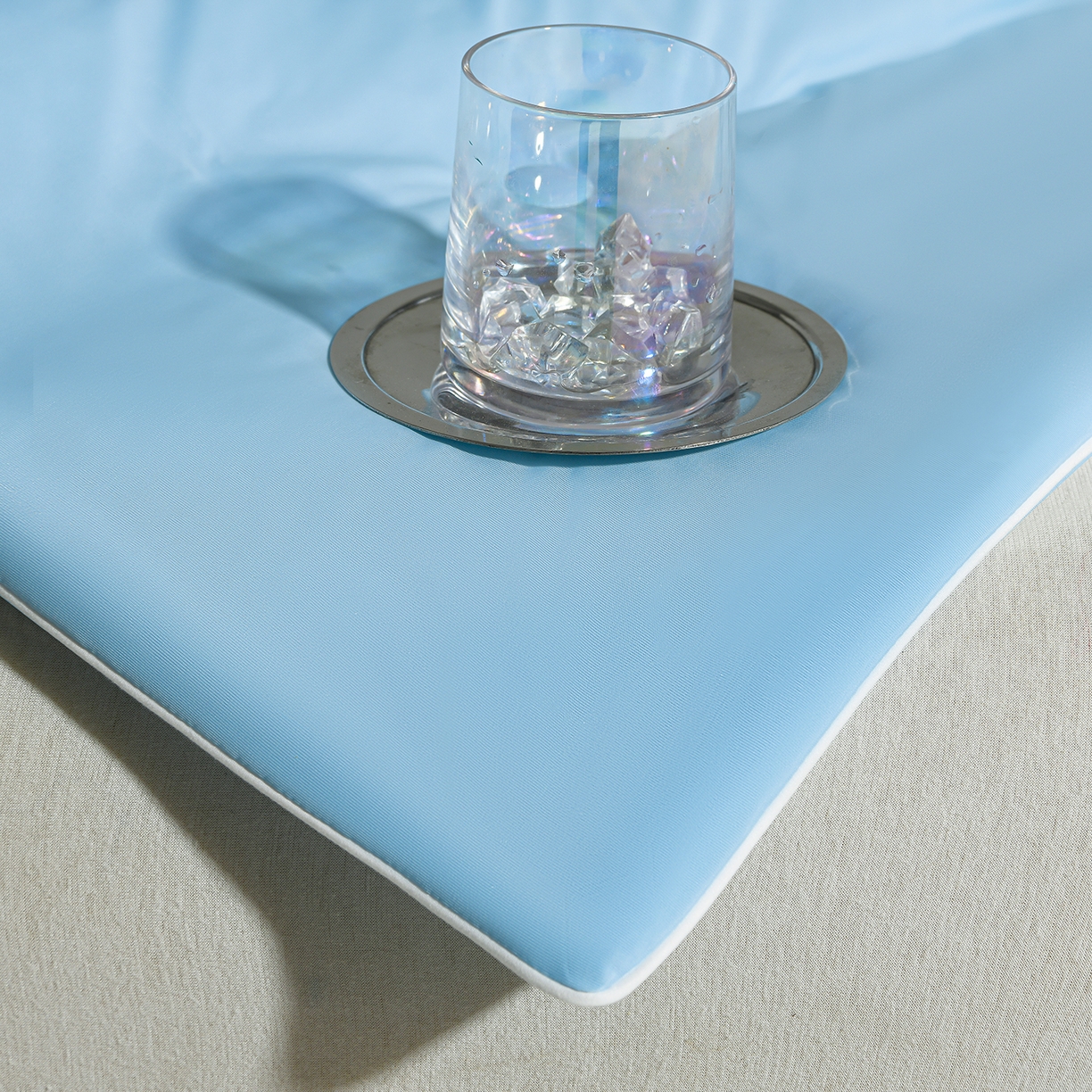 91家纺网 家纺一手货源 找家纺 瑞禾家纺 2026新款纯色凉感冰丝夏被夏凉被夏季深睡眠可水洗四周踩棉 不跑棉 水漾蓝