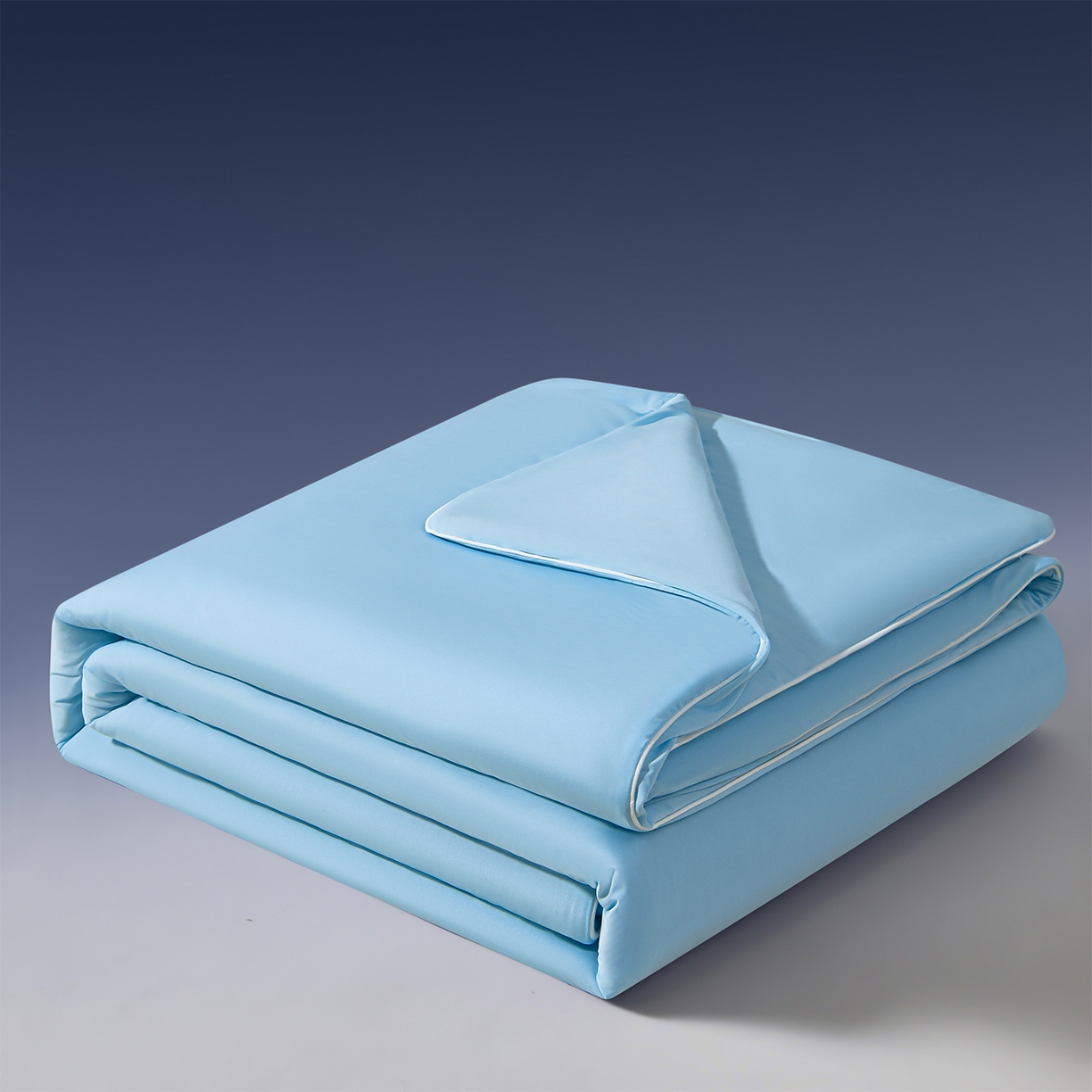 91家纺网 家纺一手货源 找家纺 瑞禾家纺 2026新款纯色凉感冰丝夏被夏凉被夏季深睡眠可水洗四周踩棉 不跑棉 水漾蓝