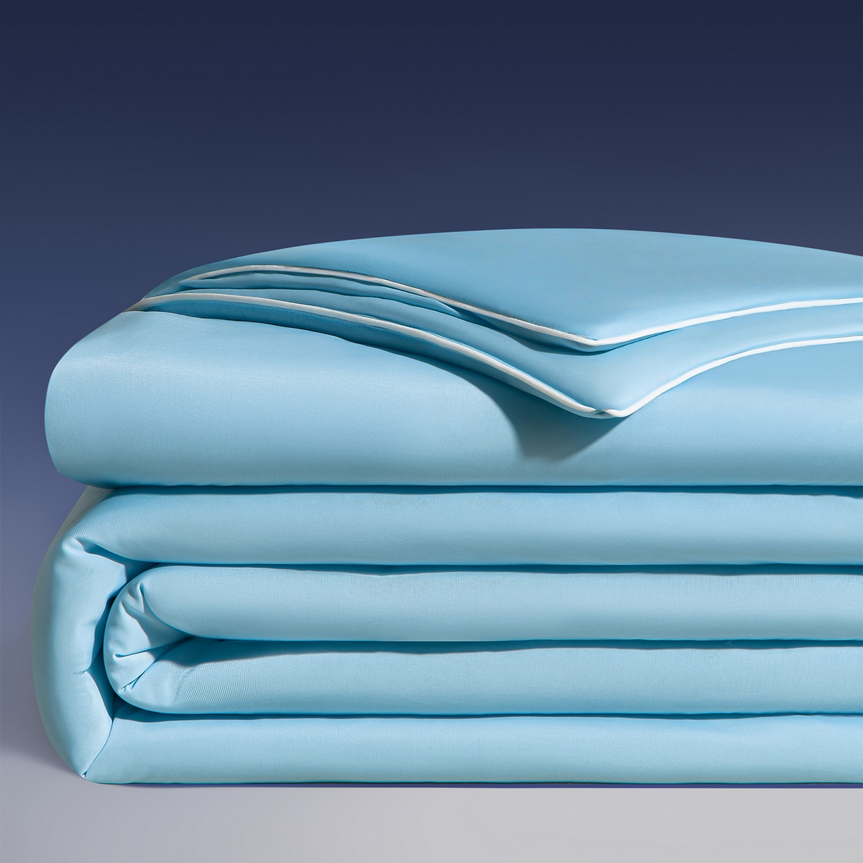 91家纺网 家纺一手货源 找家纺 瑞禾家纺 2026新款纯色凉感冰丝夏被夏凉被夏季深睡眠可水洗四周踩棉 不跑棉 水漾蓝