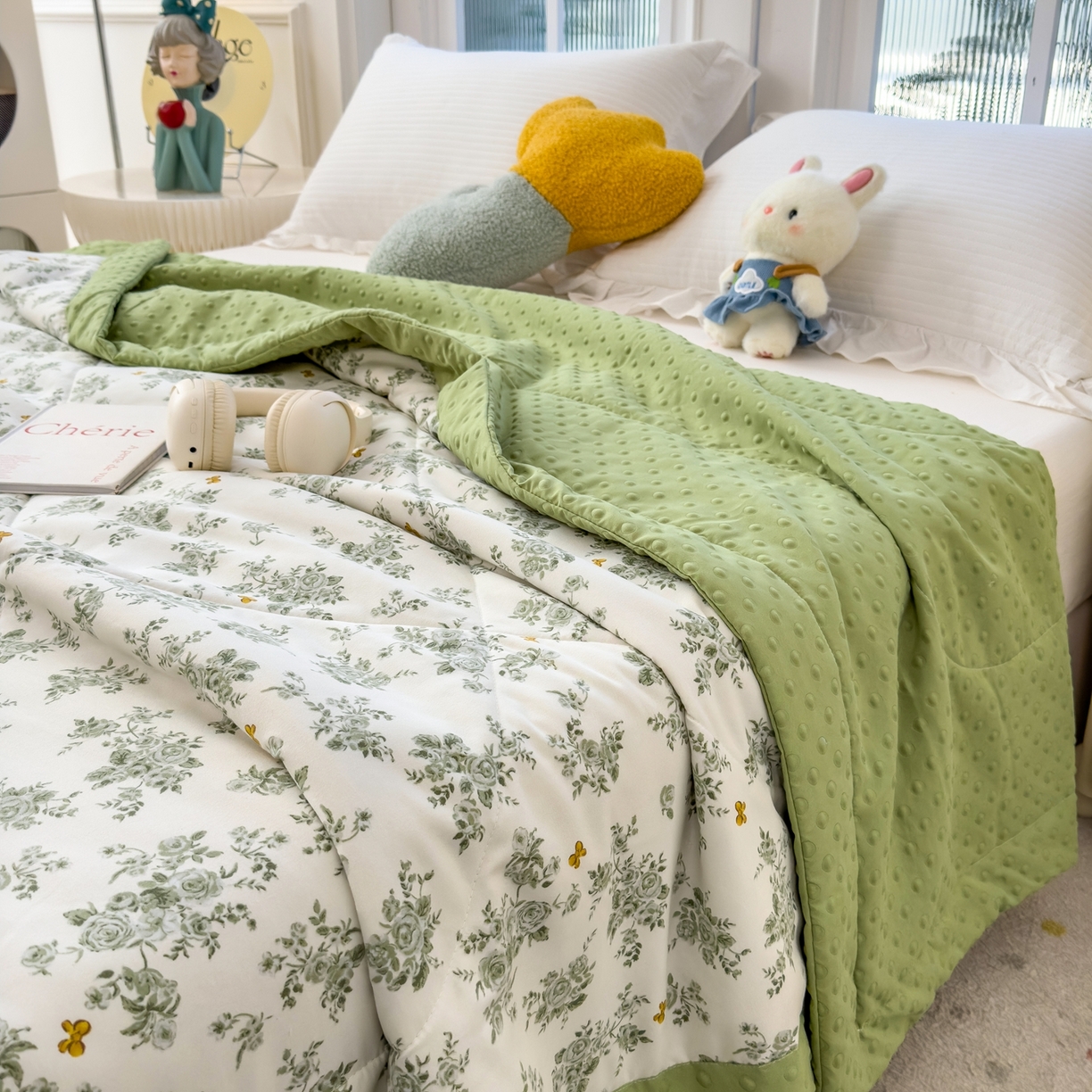 91家纺网 家纺一手货源 找家纺 （总）瑞禾家纺 2026新款印花夏凉豆豆夏被手工包边被子被芯儿童