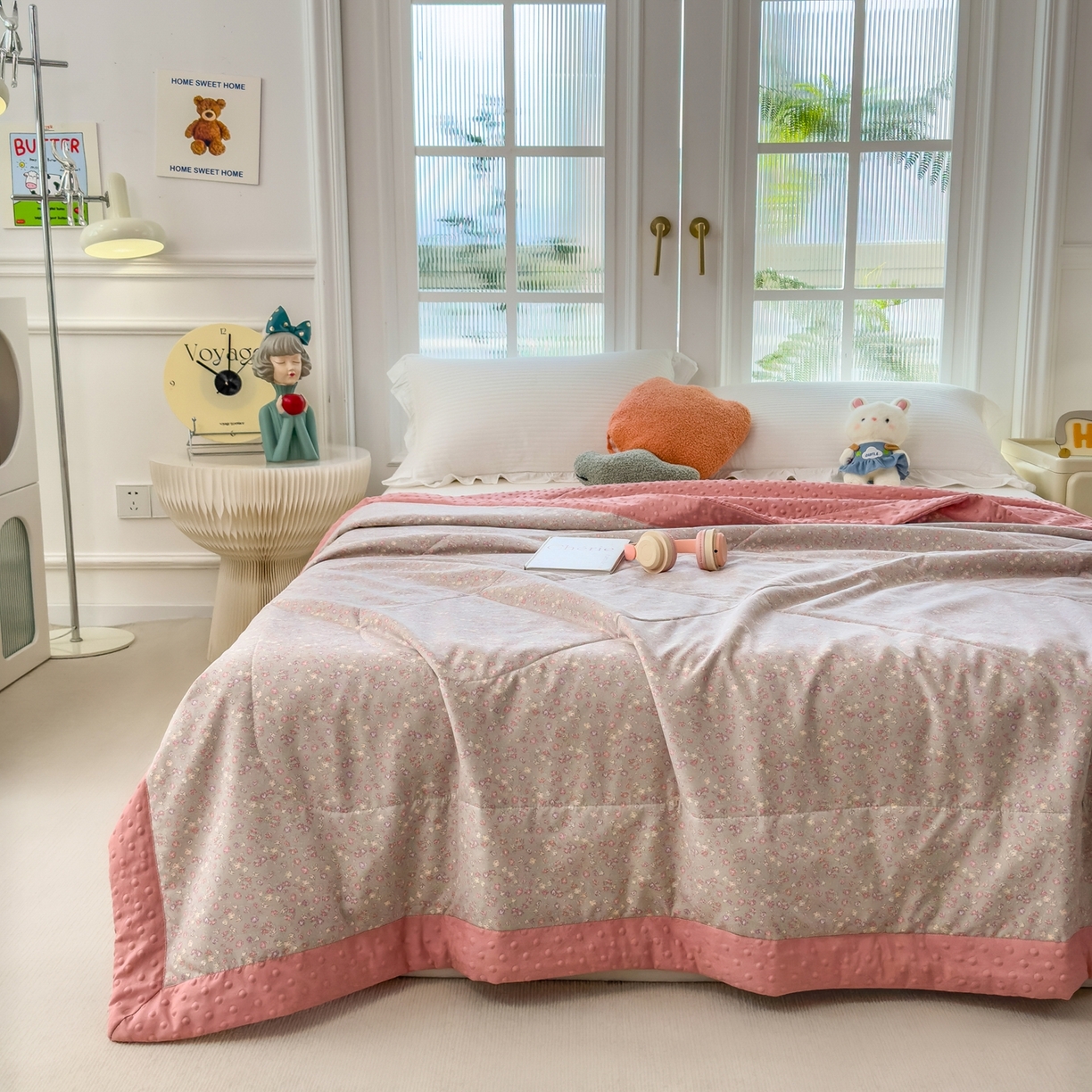 91家纺网 家纺一手货源 找家纺 瑞禾家纺 2026新款印花夏凉豆豆夏被手工包边被子被芯儿童 半糖主义