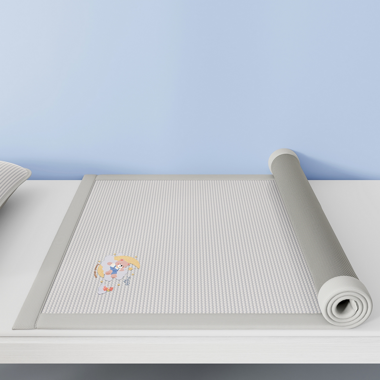 91家纺网 家纺一手货源 找家纺 （总）奇丝雅 2026新款夏季A类碳光凉席三明治透气网冰丝凉席家用双人冰丝席床单可机洗单人学生宿舍上下铺夏天空调软席三件套