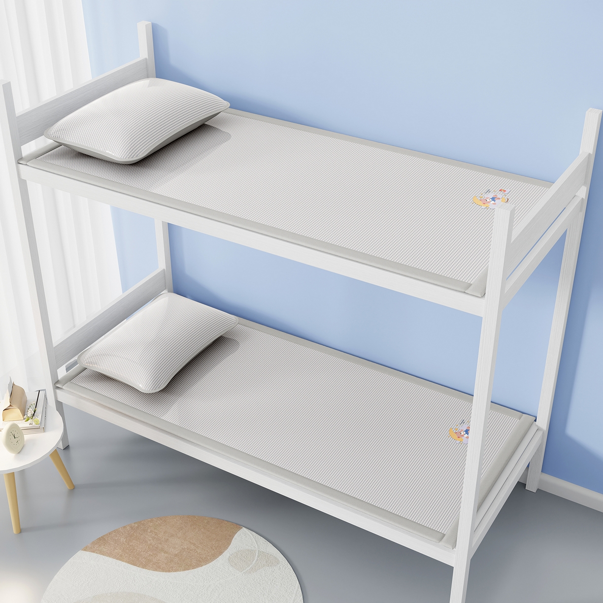 91家纺网 家纺一手货源 找家纺 （总）奇丝雅 2026新款夏季A类碳光凉席三明治透气网冰丝凉席家用双人冰丝席床单可机洗单人学生宿舍上下铺夏天空调软席三件套