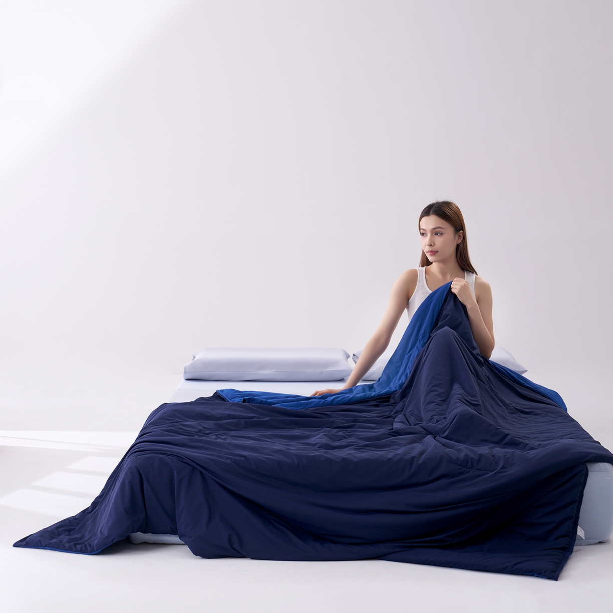 91家纺网 家纺一手货源 找家纺 花享莱 2026新款亚朵酒店同款夏季深睡双感夏凉被凉感被夏被控温被pro3.0 深睡蓝