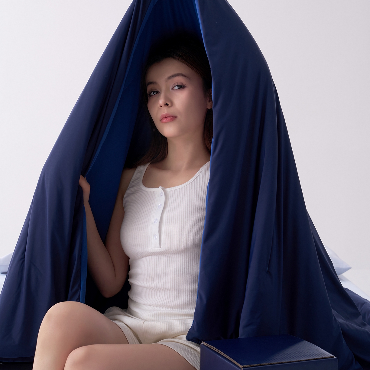 91家纺网 家纺一手货源 找家纺 花享莱 2026新款亚朵酒店同款夏季深睡双感夏凉被凉感被夏被控温被pro3.0 深睡蓝