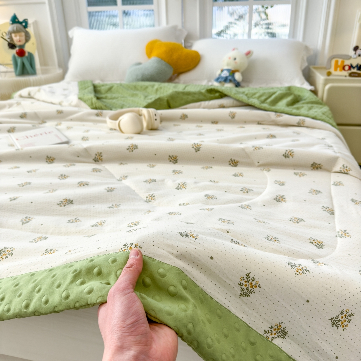 91家纺网 家纺一手货源 找家纺 瑞禾家纺 2026新款印花夏凉豆豆夏被手工包边被子被芯儿童 幸会