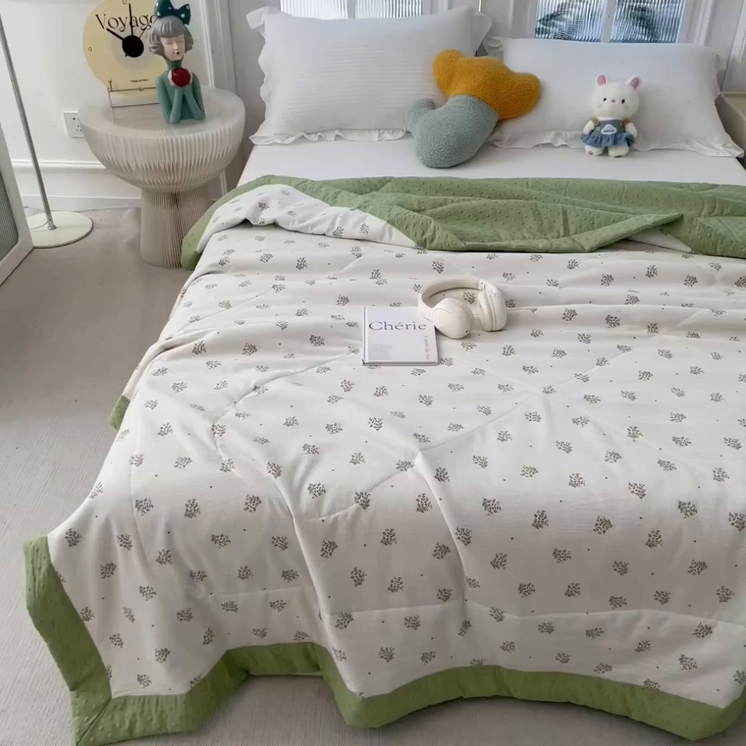 91家纺网 家纺一手货源 找家纺 瑞禾家纺 2026新款印花夏凉豆豆夏被手工包边被子被芯儿童 幸会