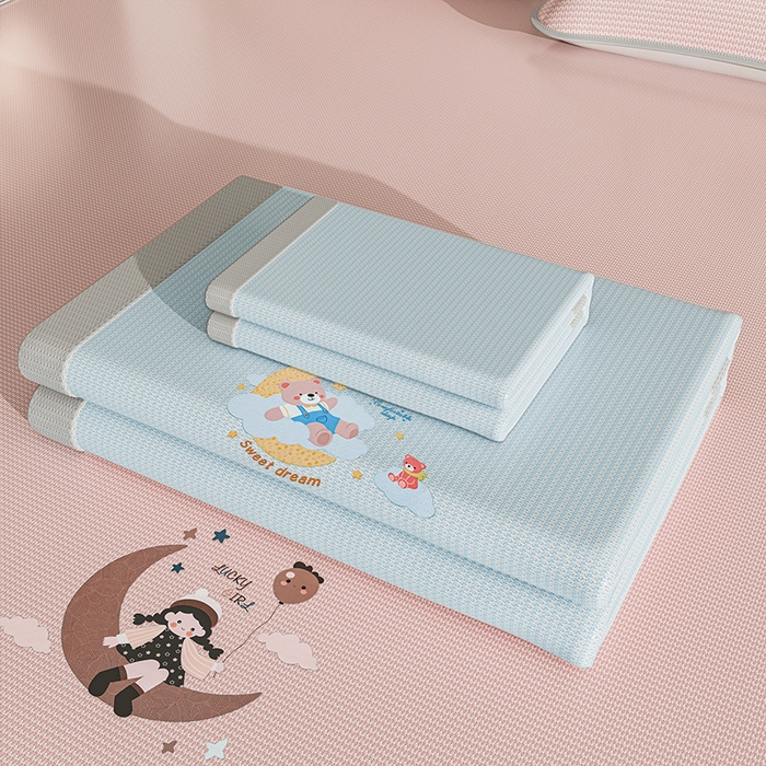 91家纺网 家纺一手货源 找家纺 （总）奇丝雅 2026新款夏季A类碳光凉席三明治透气网冰丝凉席家用双人冰丝席床单可机洗单人学生宿舍上下铺夏天空调软席三件套