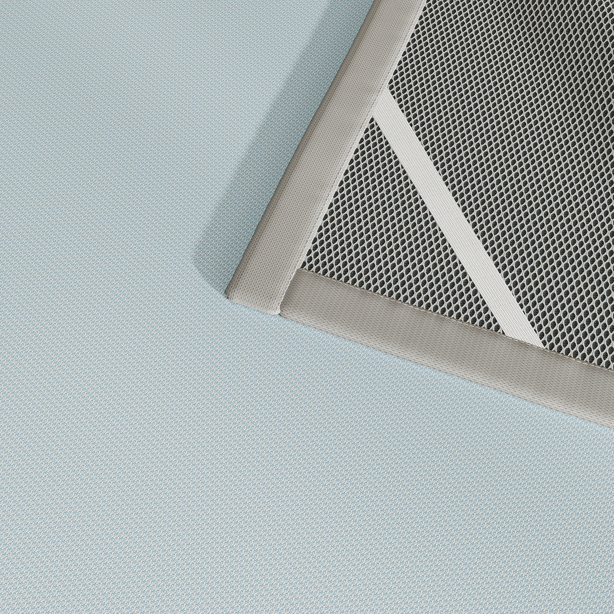 91家纺网 家纺一手货源 找家纺 奇丝雅 2026新款夏季A类碳光凉席三明治透气网冰丝凉席家用双人冰丝席床单可机洗单人学生宿舍上下铺夏天空调软席三件套 冰爽-蓝