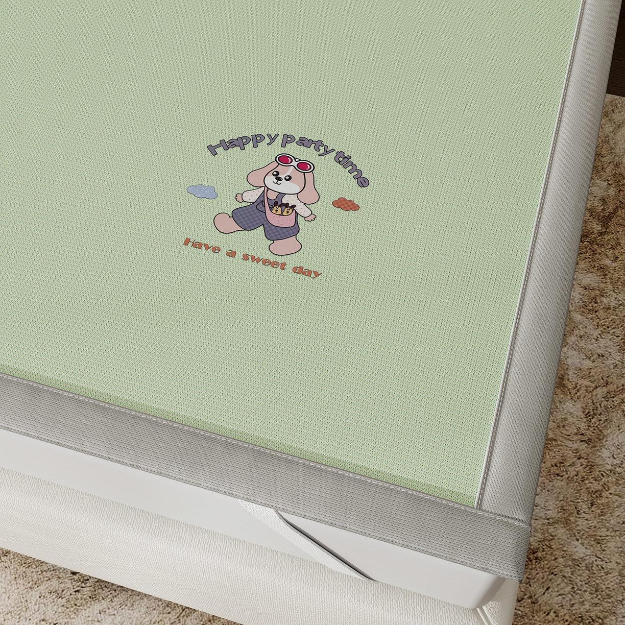 91家纺网 家纺一手货源 找家纺 奇丝雅 2026新款夏季A类碳光凉席三明治透气网冰丝凉席家用双人冰丝席床单可机洗单人学生宿舍上下铺夏天空调软席三件套 冰爽-绿