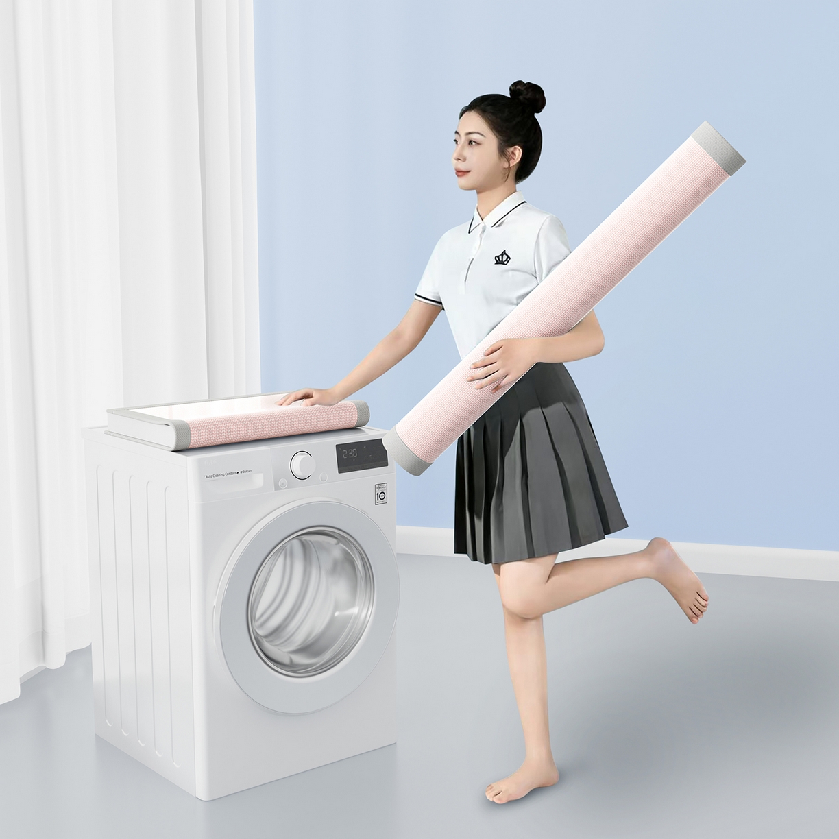 91家纺网 家纺一手货源 找家纺 家品罗兰 2026新款夏季A类碳光凉席三明治透气网冰丝凉席家用双人冰丝席床单可机洗单人学生宿舍上下铺夏天空调软席三件套 冰爽-粉