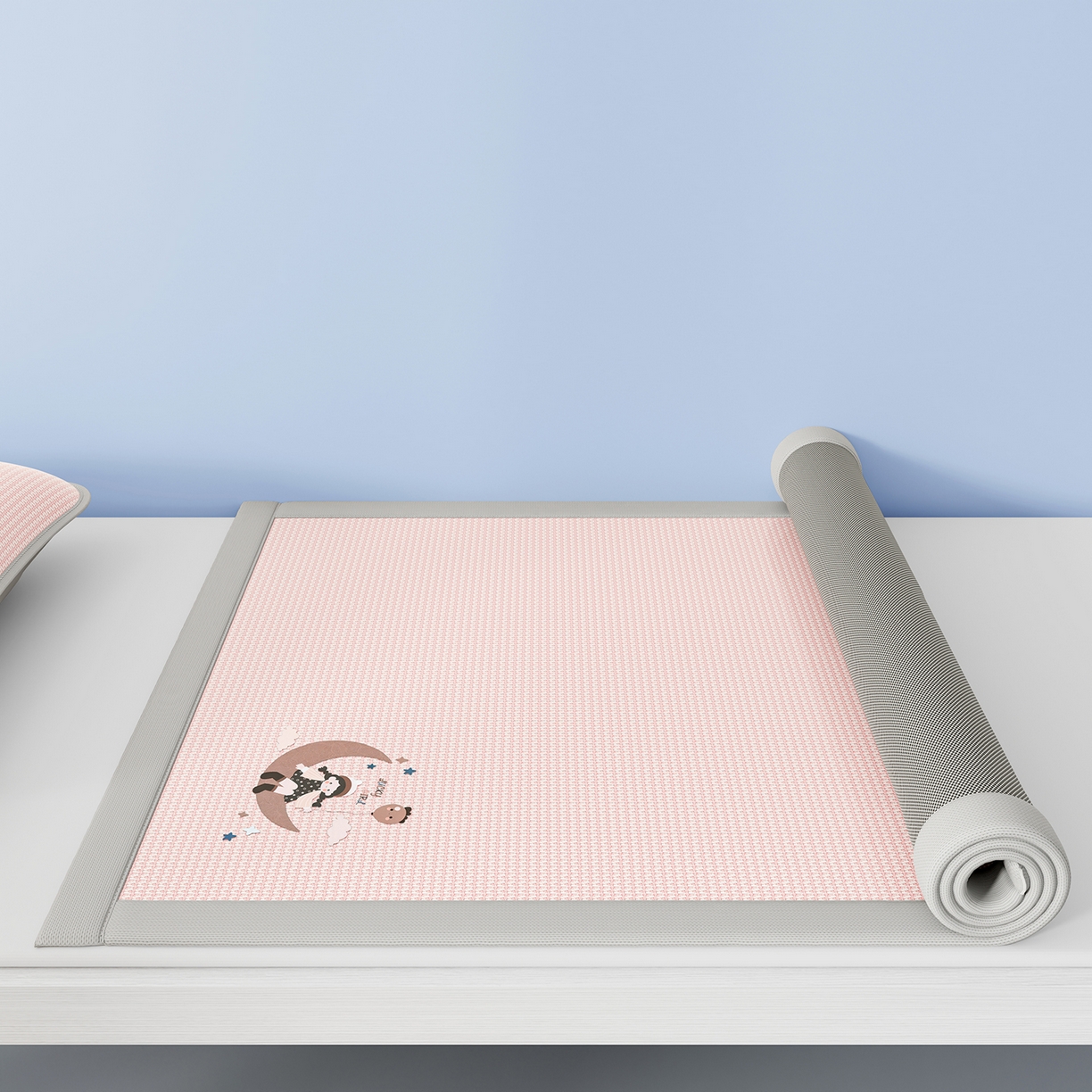 91家纺网 家纺一手货源 找家纺 家品罗兰 2026新款夏季A类碳光凉席三明治透气网冰丝凉席家用双人冰丝席床单可机洗单人学生宿舍上下铺夏天空调软席三件套 冰爽-粉