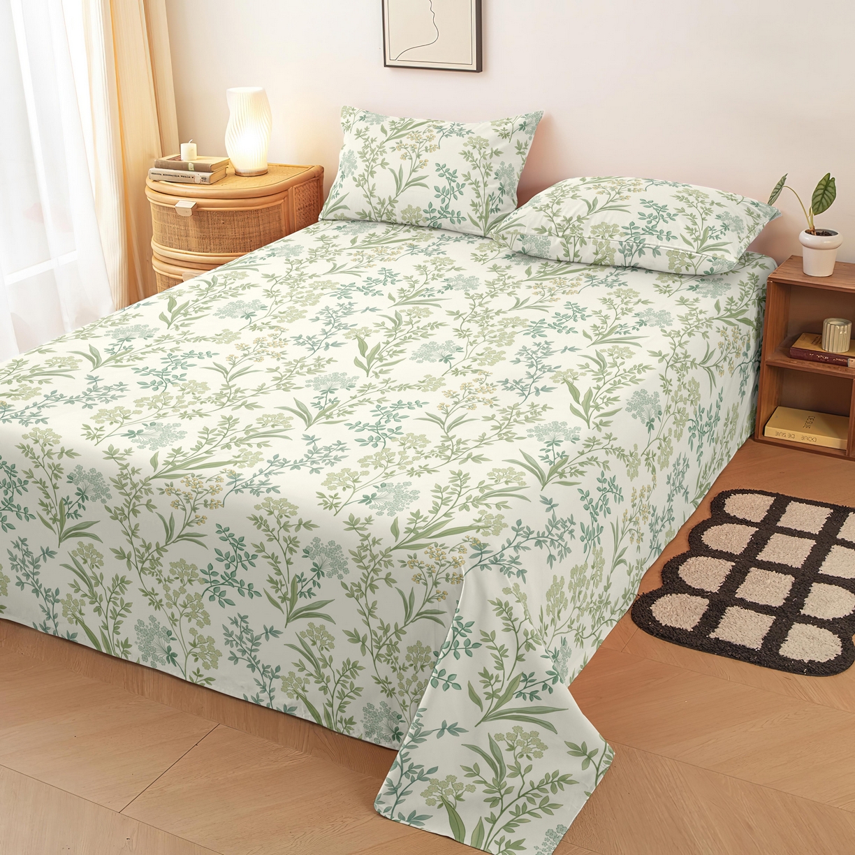 雨洋家纺 2026新款印花老粗布床单系列 莫妮卡