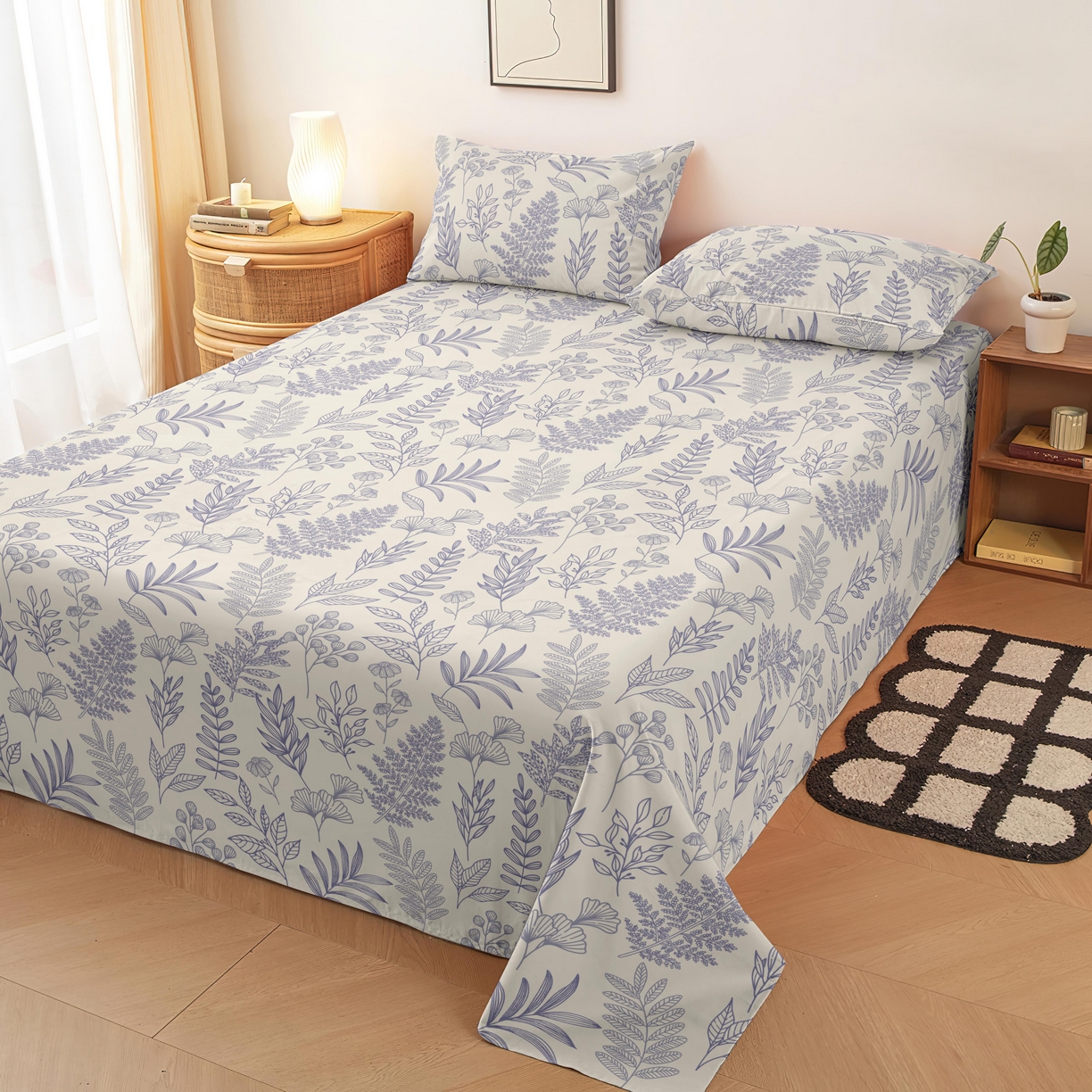 雨洋家纺 2026新款印花老粗布床单系列 美好时光