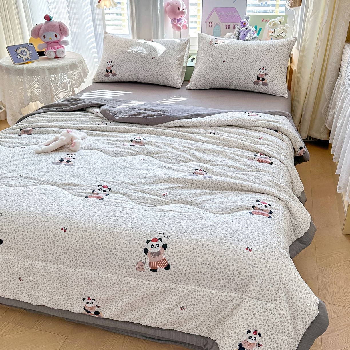 91家纺网 家纺一手货源 找家纺 瑞禾家纺 2026新款皱皱棉双层纱夏被四件套下载文件包含买家秀 静谧时光