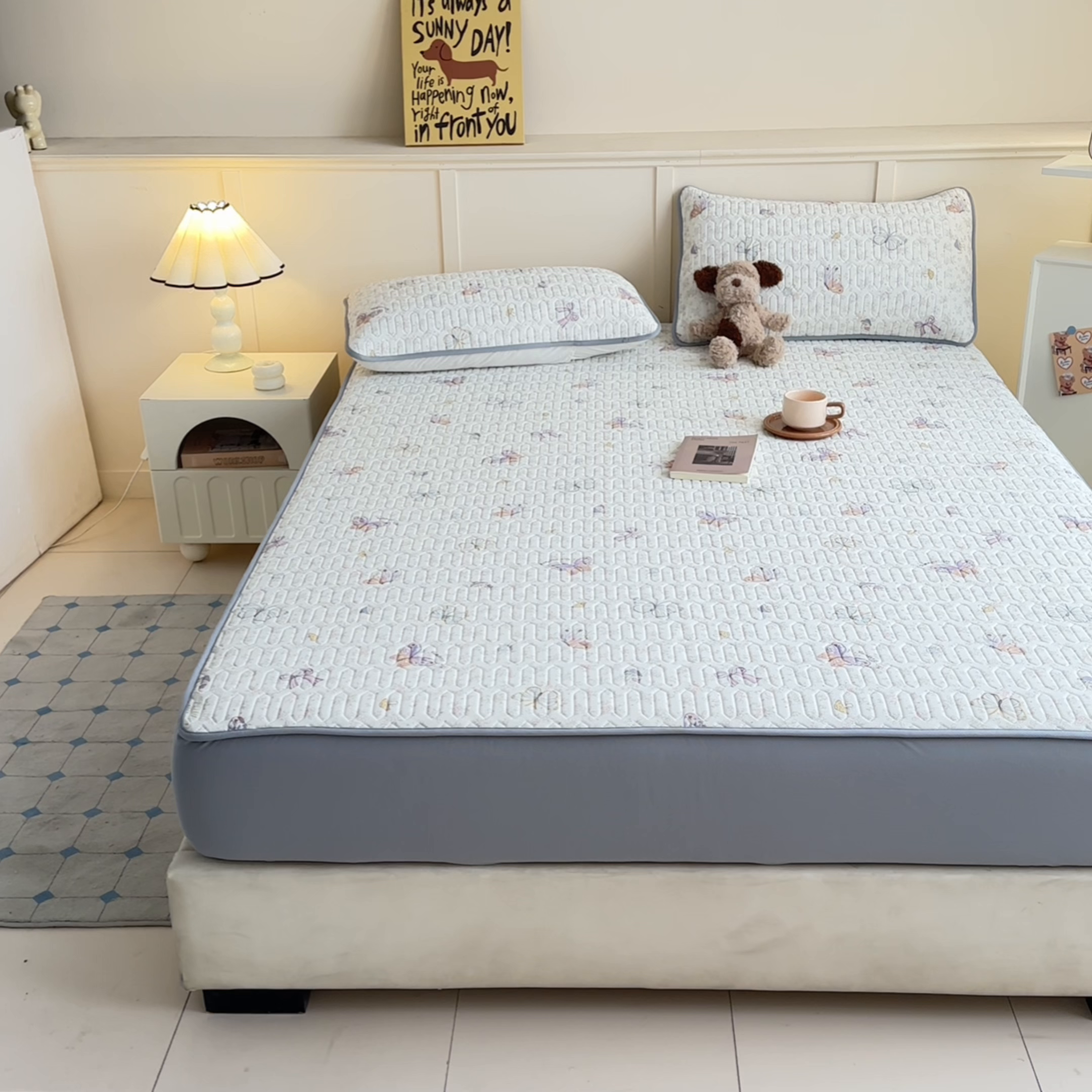 91家纺网 家纺一手货源 找家纺 （总）莱登卡奴 2026新款A类凉感丝锦氨印花凉席床笠款凉席席子系列