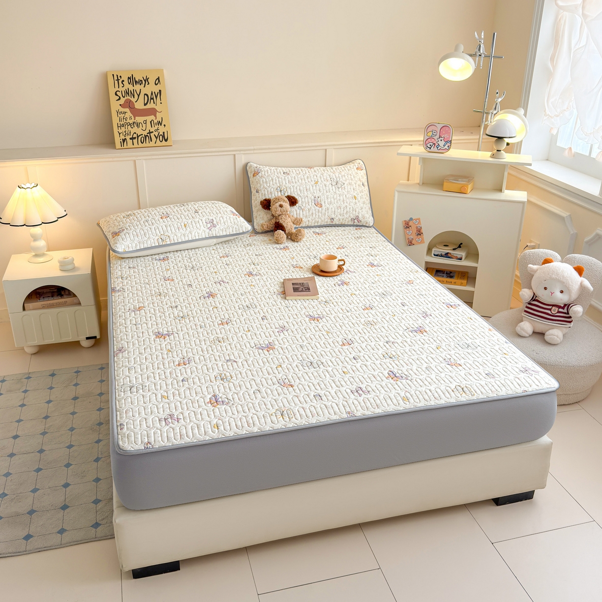 91家纺网 家纺一手货源 找家纺 （总）莱登卡奴 2026新款A类凉感丝锦氨印花凉席床笠款凉席席子系列