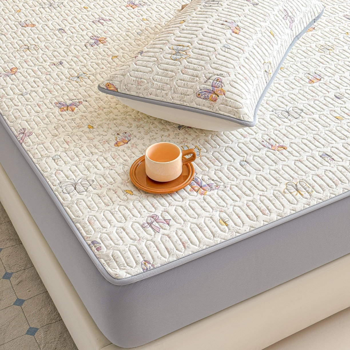 91家纺网 家纺一手货源 找家纺 （总）莱登卡奴 2026新款A类凉感丝锦氨印花凉席床笠款凉席席子系列