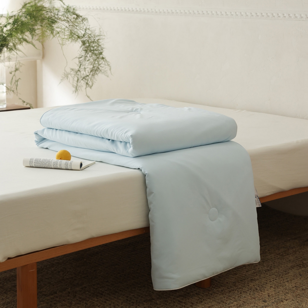 万盛家纺 2026春夏新款果冻速干夏被夏凉被空调被 星空蓝-米