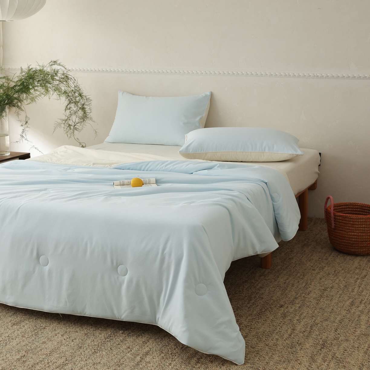 91家纺网 家纺一手货源 找家纺 万盛家纺 2026春夏新款果冻速干夏被夏凉被空调被 星空蓝-米