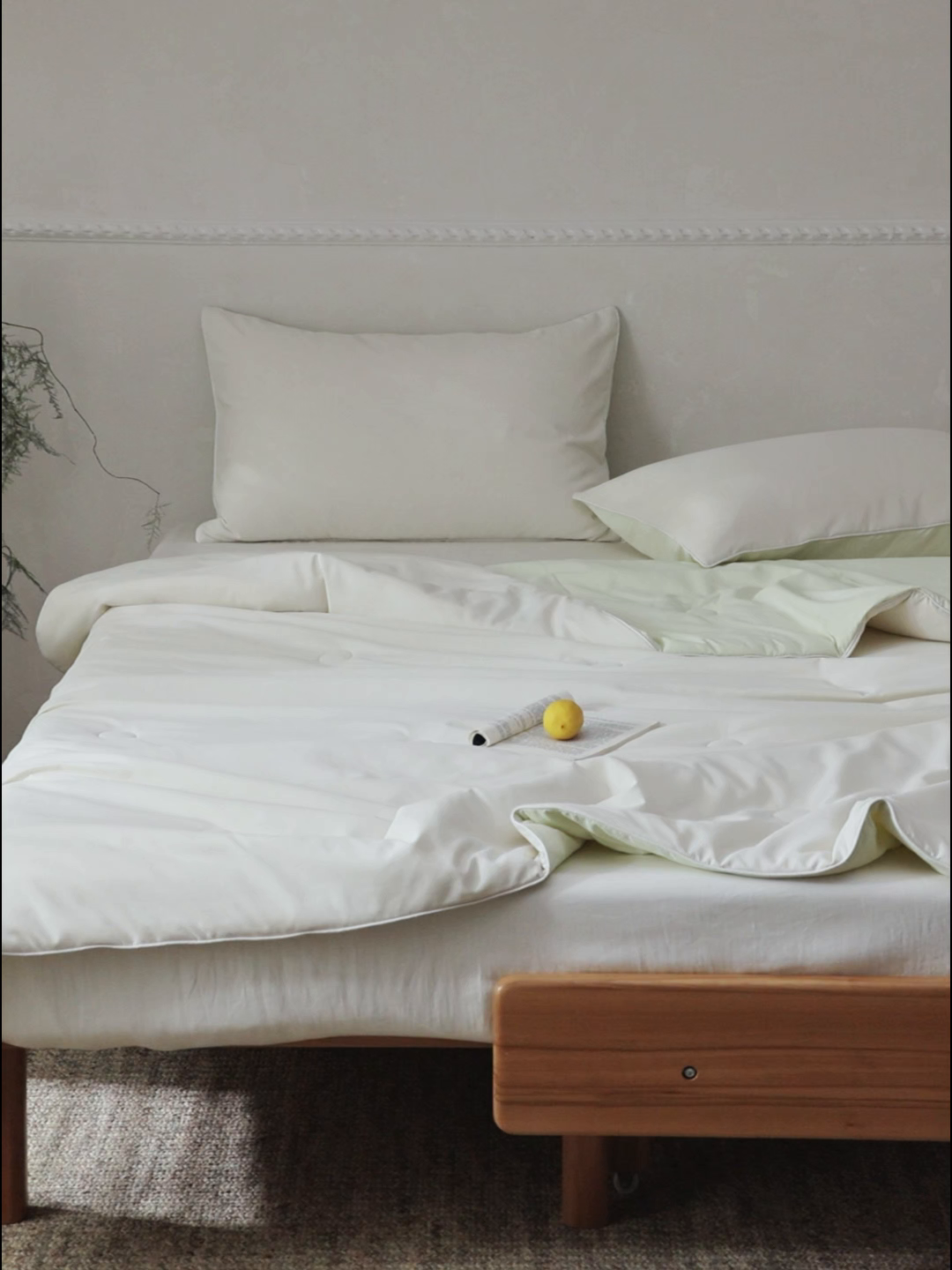 91家纺网 家纺一手货源 找家纺 万盛家纺 2026春夏新款果冻速干夏被夏凉被空调被 糯米黄-绿