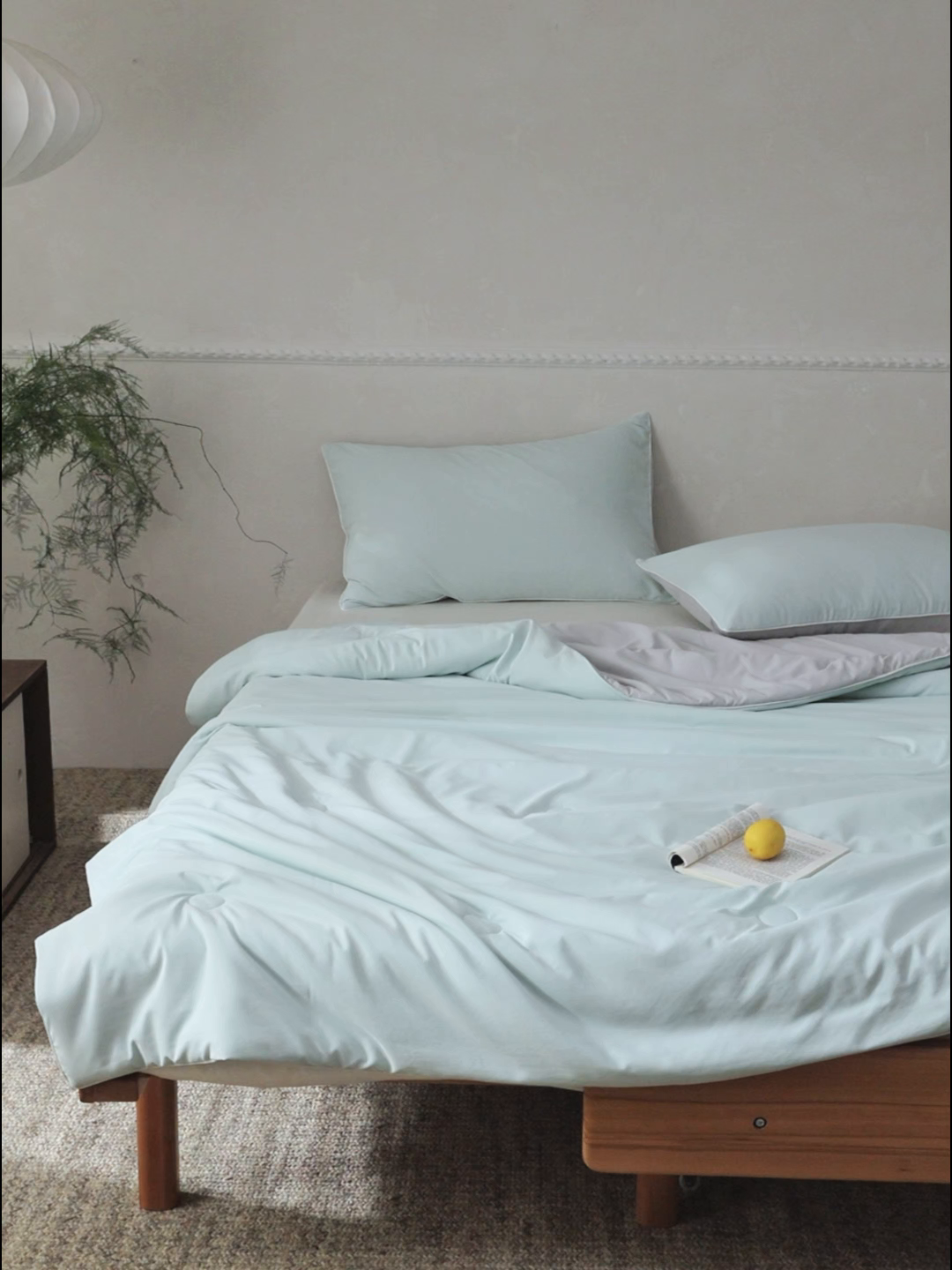 91家纺网 家纺一手货源 找家纺 万盛家纺 2026春夏新款果冻速干夏被夏凉被空调被 冰清绿-灰