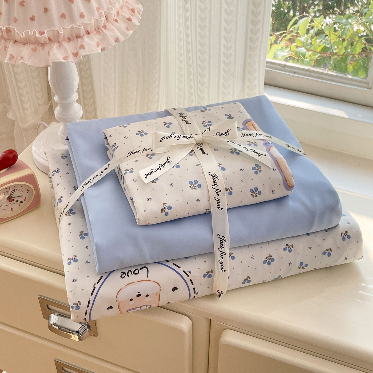 91家纺网 家纺一手货源 找家纺 瑞禾家纺 2026新款古法水洗四件套下载文件包含买家秀 点点花萌