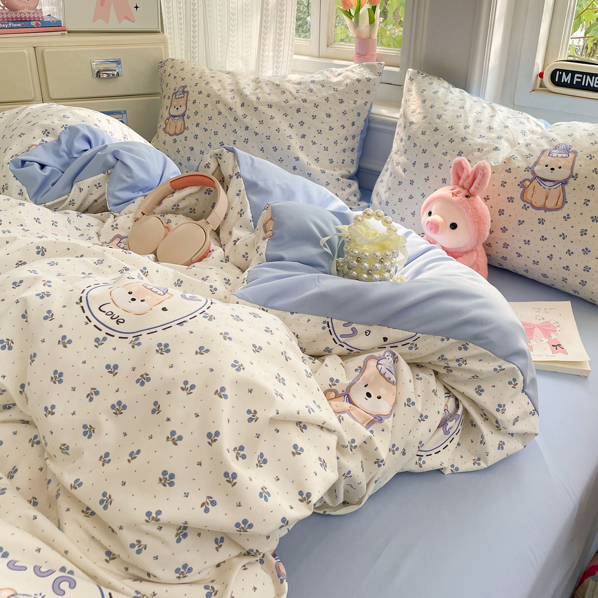 91家纺网 家纺一手货源 找家纺 瑞禾家纺 2026新款古法水洗四件套下载文件包含买家秀 点点花萌