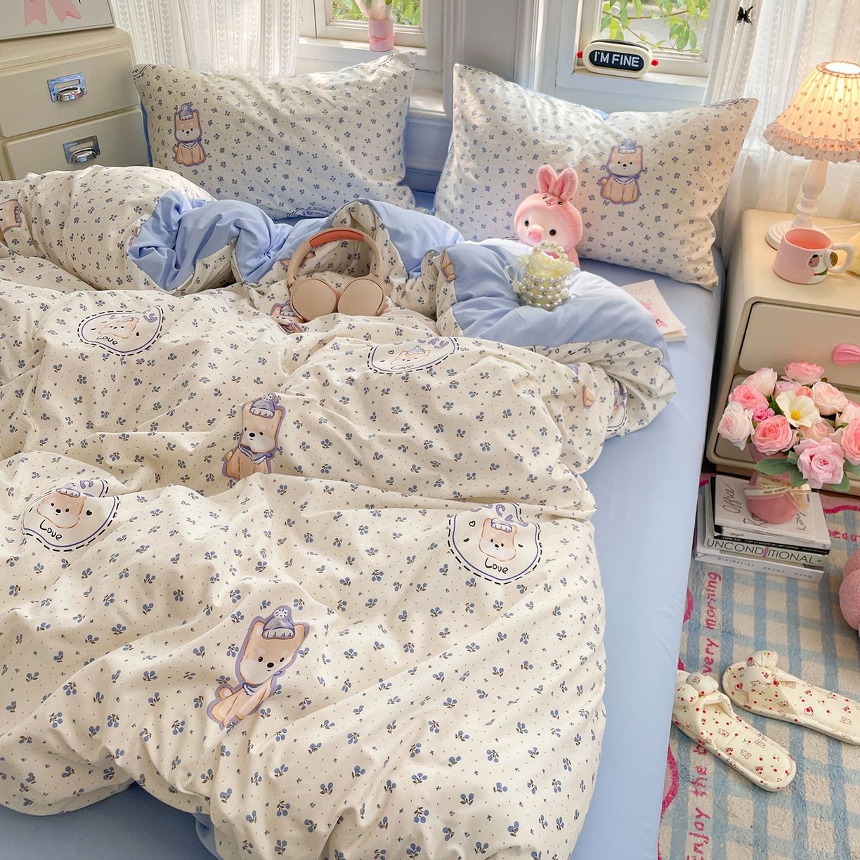 91家纺网 家纺一手货源 找家纺 瑞禾家纺 2026新款古法水洗四件套下载文件包含买家秀 点点花萌