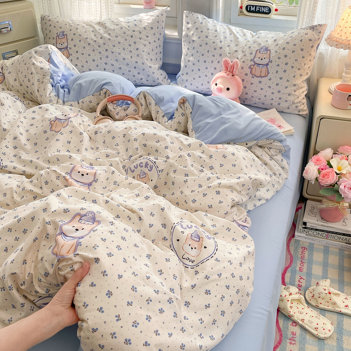 91家纺网 家纺一手货源 找家纺 瑞禾家纺 2026新款古法水洗四件套下载文件包含买家秀 点点花萌