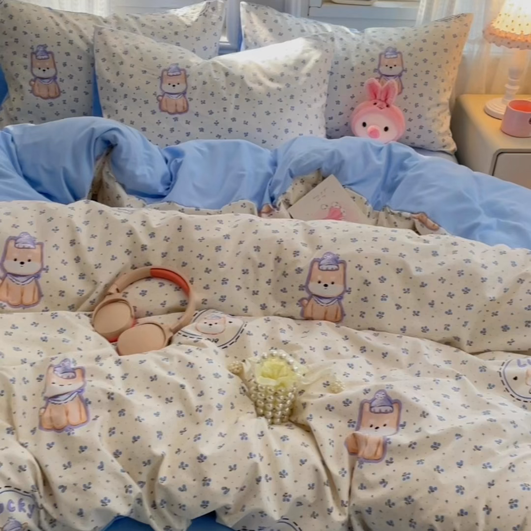 91家纺网 家纺一手货源 找家纺 瑞禾家纺 2026新款古法水洗四件套下载文件包含买家秀 点点花萌