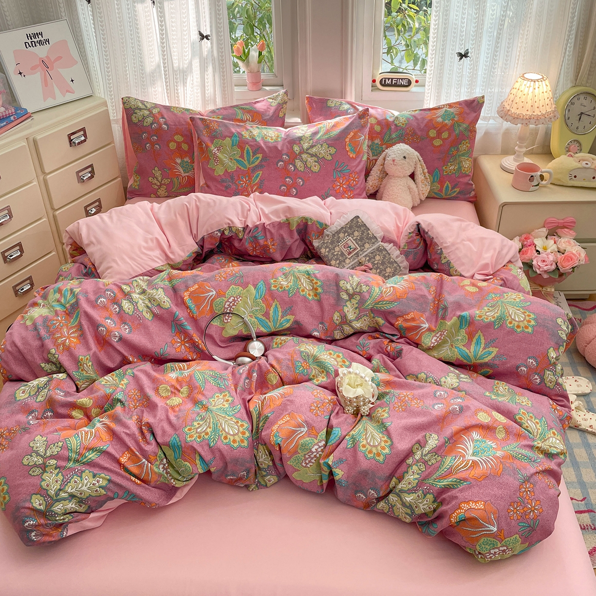 91家纺网 家纺一手货源 找家纺 瑞禾家纺 2026新款古法水洗四件套下载文件包含买家秀 花眠