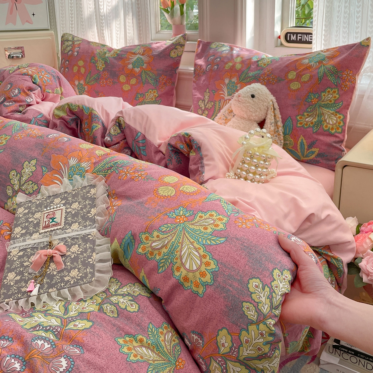 91家纺网 家纺一手货源 找家纺 瑞禾家纺 2026新款古法水洗四件套下载文件包含买家秀 花眠