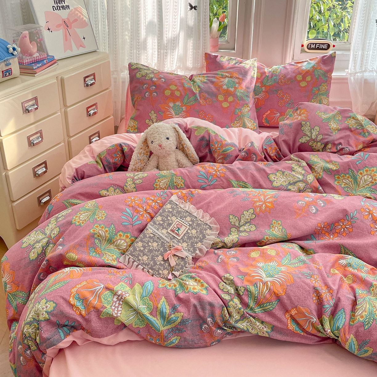 91家纺网 家纺一手货源 找家纺 瑞禾家纺 2026新款古法水洗四件套下载文件包含买家秀 花眠