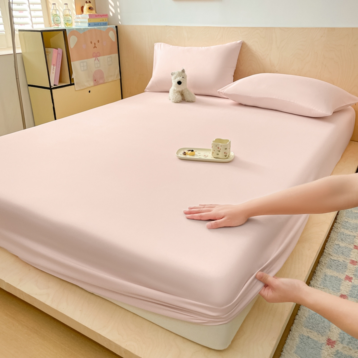 91家纺网 家纺一手货源 找家纺 （总）欧邦 2026春夏新款纯色磨毛单床笠床笠单件单品床笠