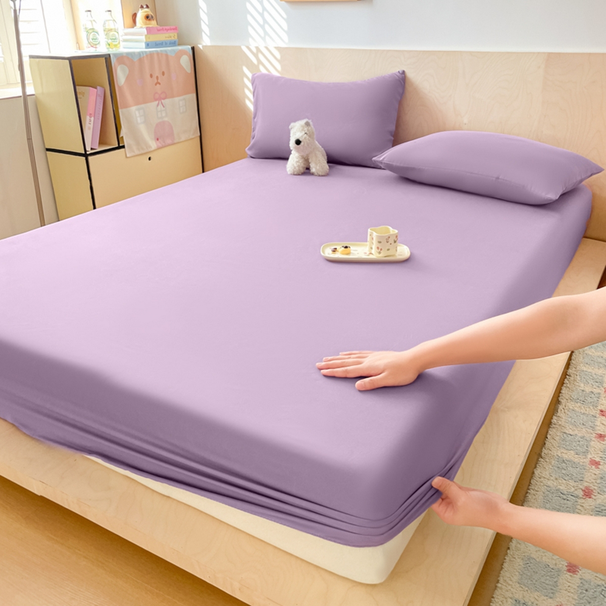 91家纺网 家纺一手货源 找家纺 （总）欧邦 2026春夏新款纯色磨毛单床笠床笠单件单品床笠