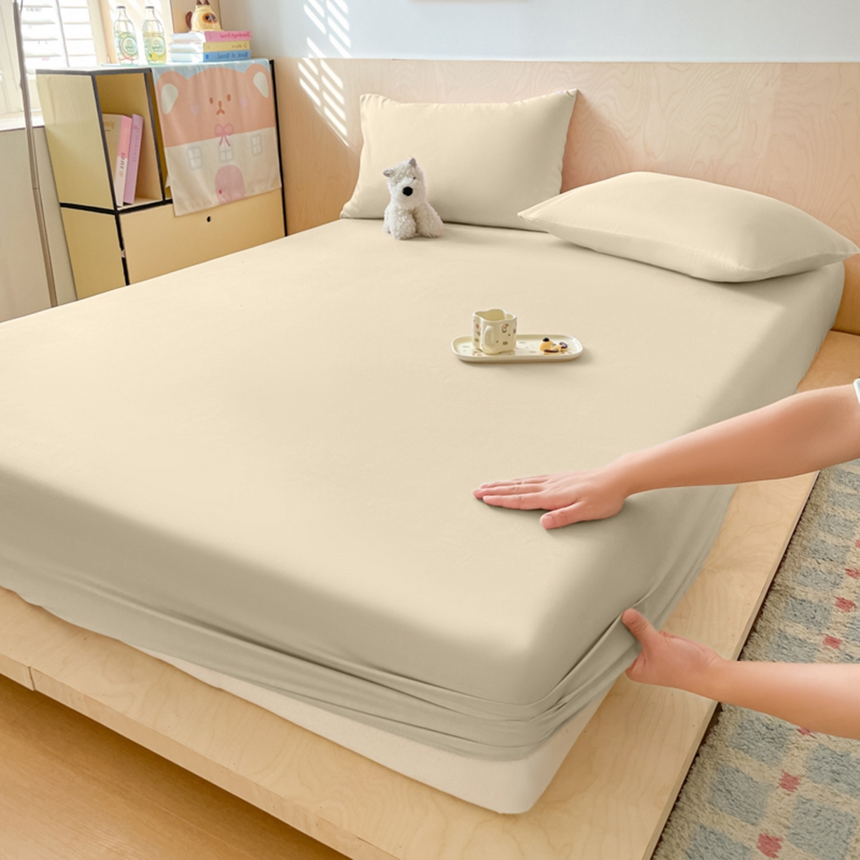 91家纺网 家纺一手货源 找家纺 （总）欧邦 2026春夏新款纯色磨毛单床笠床笠单件单品床笠