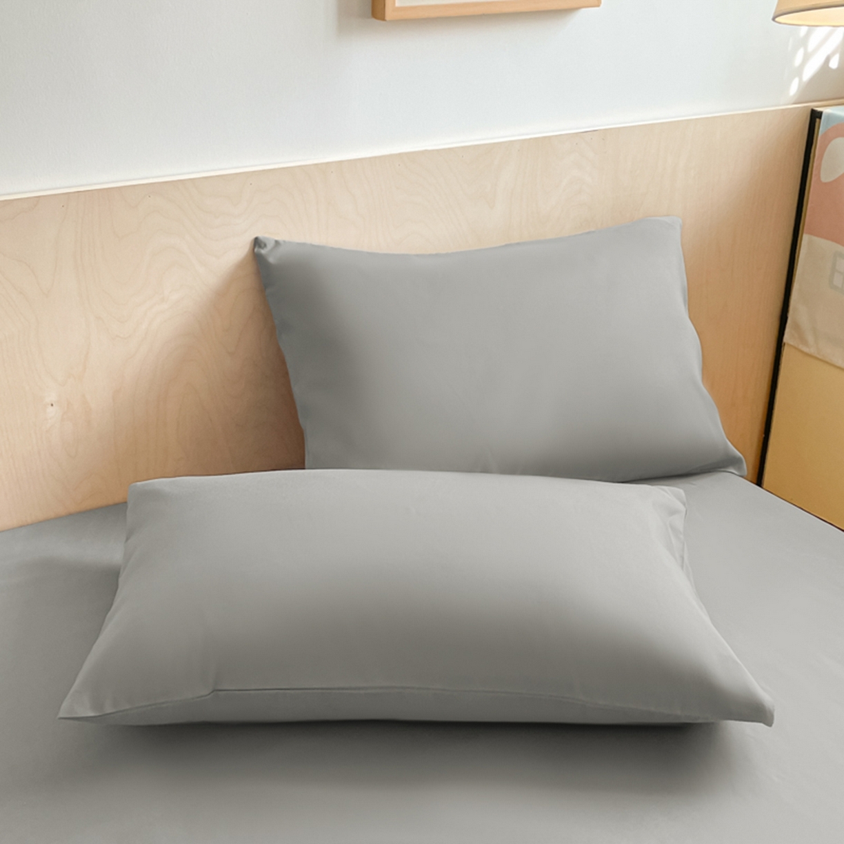 91家纺网 家纺一手货源 找家纺 欧邦 2026春夏新款纯色磨毛单床笠床笠单件单品床笠 磨毛-浅灰