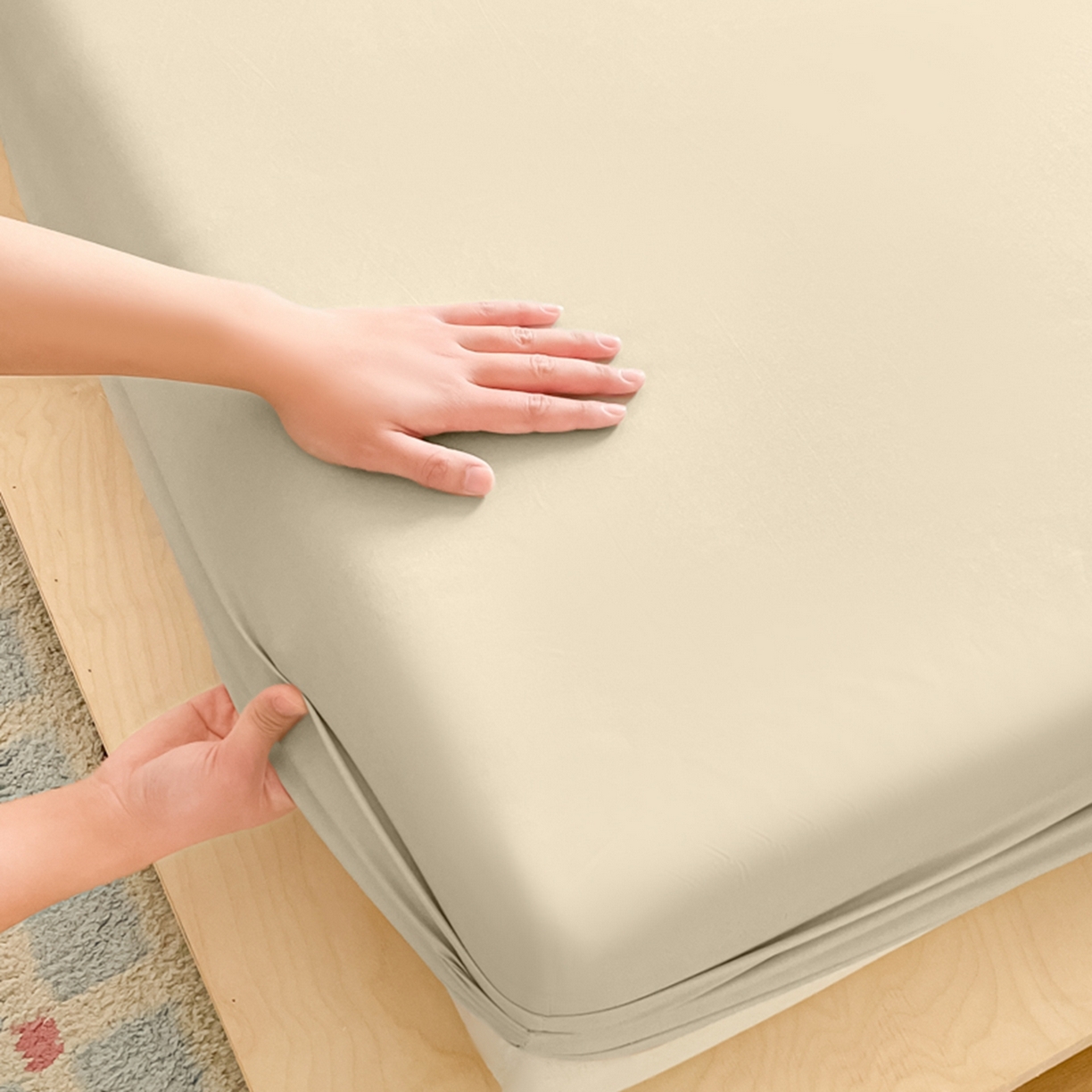 91家纺网 家纺一手货源 找家纺 欧邦 2026春夏新款纯色磨毛单床笠床笠单件单品床笠 磨毛-卡其