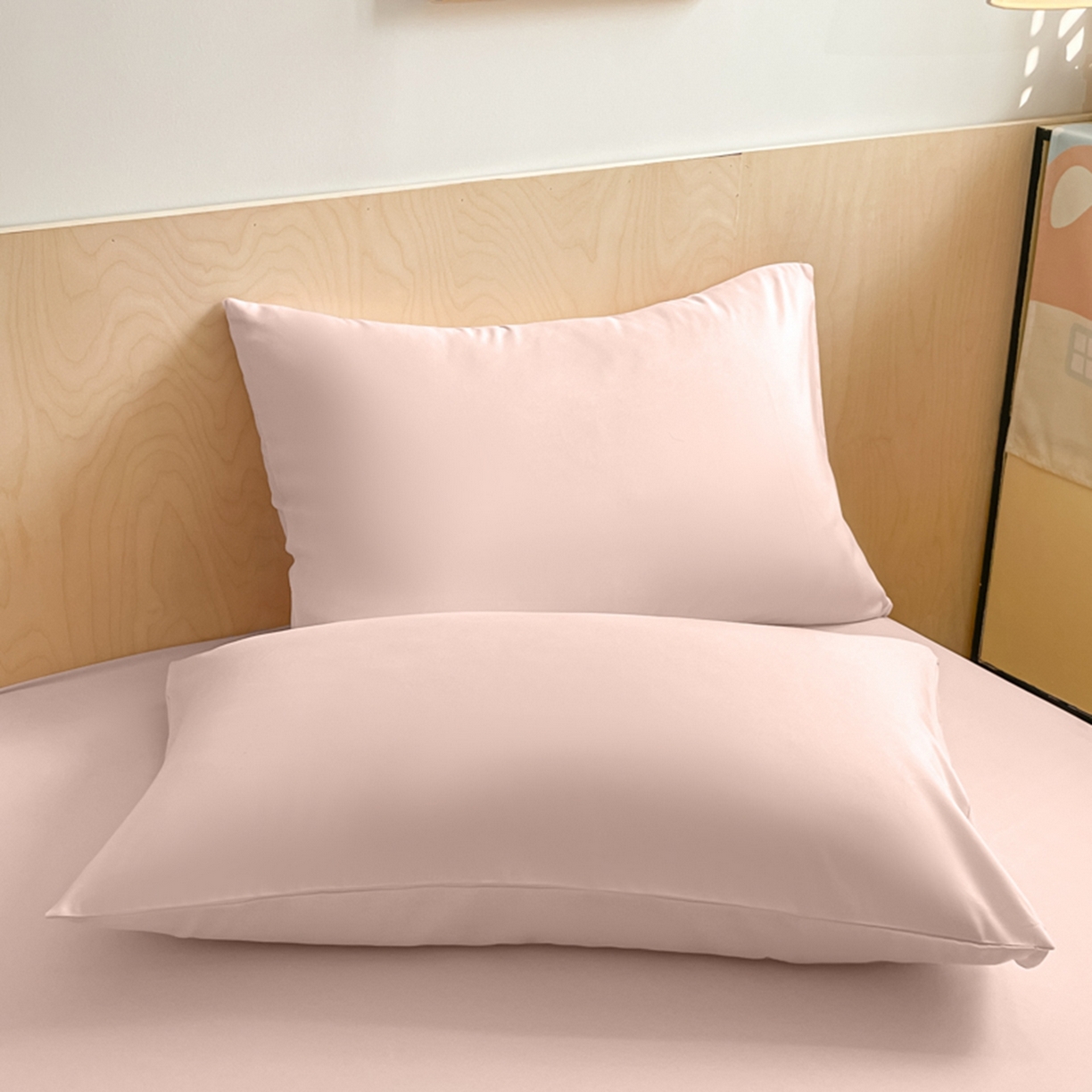 91家纺网 家纺一手货源 找家纺 欧邦 2026春夏新款纯色磨毛单床笠床笠单件单品床笠 磨毛-浅粉