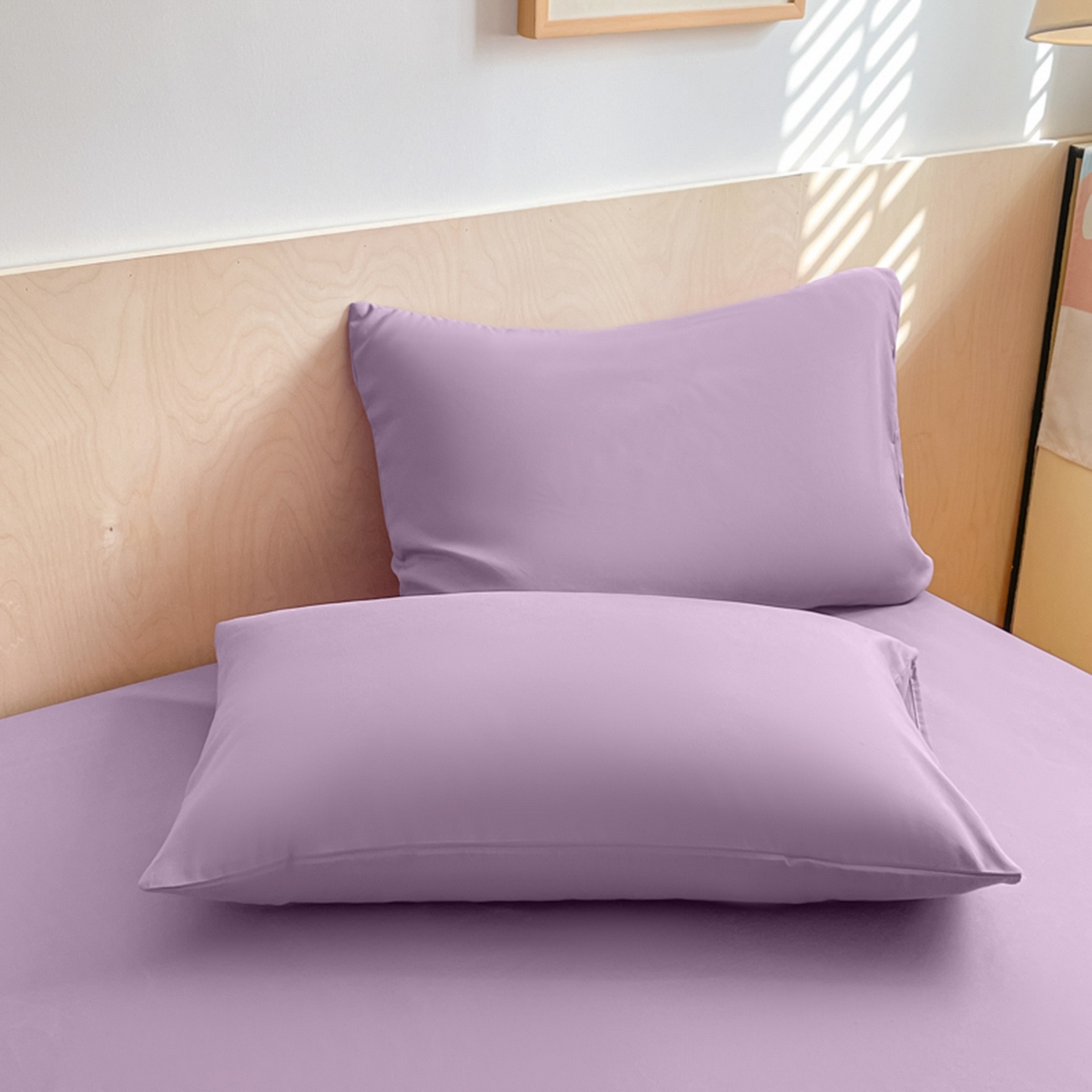 91家纺网 家纺一手货源 找家纺 欧邦 2026春夏新款纯色磨毛单床笠床笠单件单品床笠 磨毛-紫色