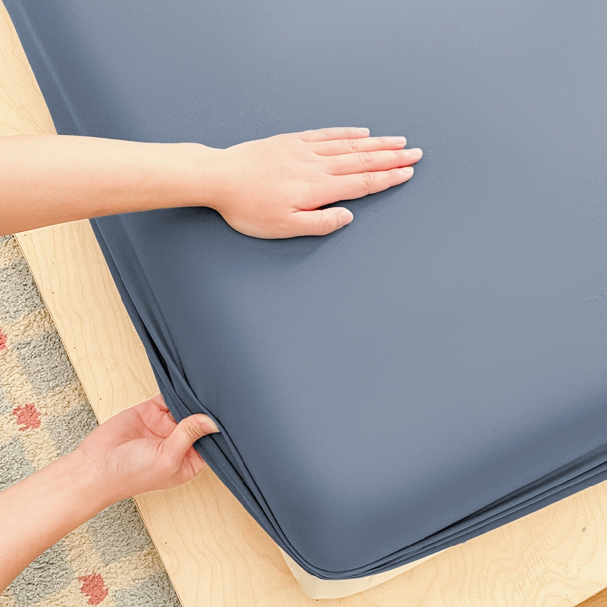 91家纺网 家纺一手货源 找家纺 欧邦 2026春夏新款纯色磨毛单床笠床笠单件单品床笠 磨毛-藏青