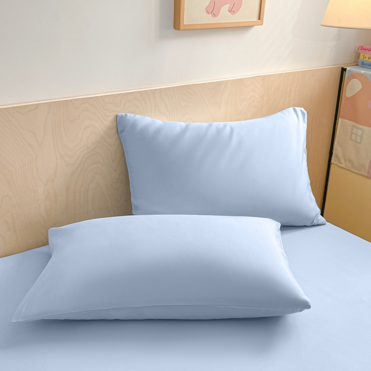 91家纺网 家纺一手货源 找家纺 欧邦 2026春夏新款纯色磨毛单床笠床笠单件单品床笠 磨毛-天蓝