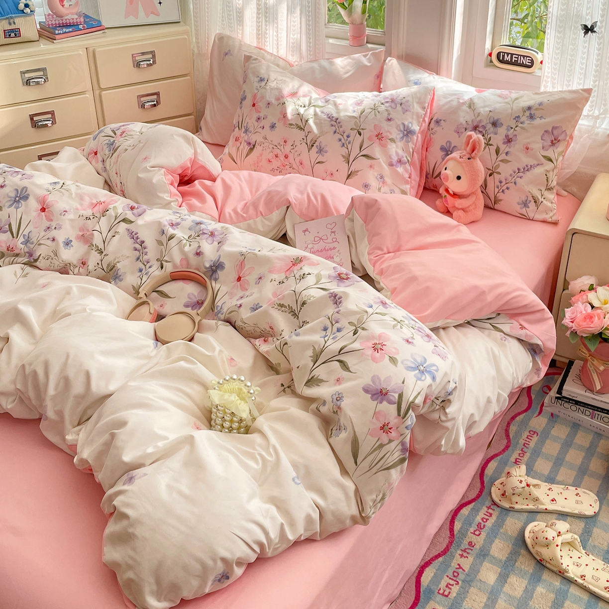 91家纺网 家纺一手货源 找家纺 瑞禾家纺 2026新款古法水洗四件套下载文件包含买家秀 花栖