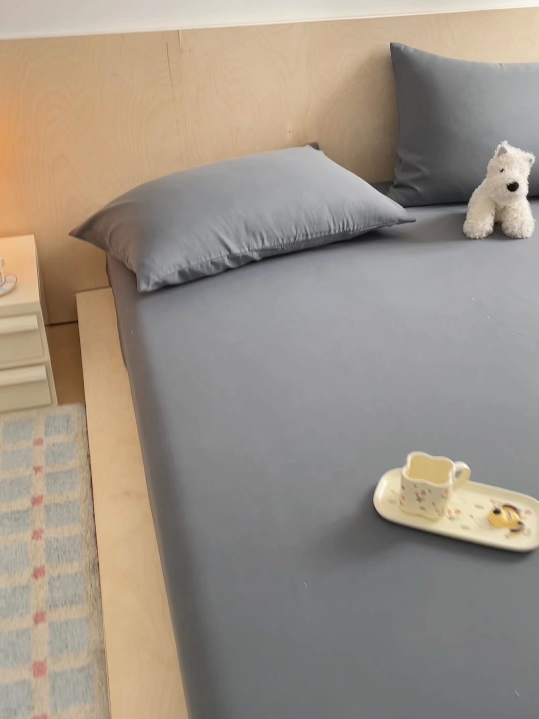 91家纺网 家纺一手货源 找家纺 欧邦 2026春夏新款纯色磨毛单床笠床笠单件单品床笠 磨毛-深灰