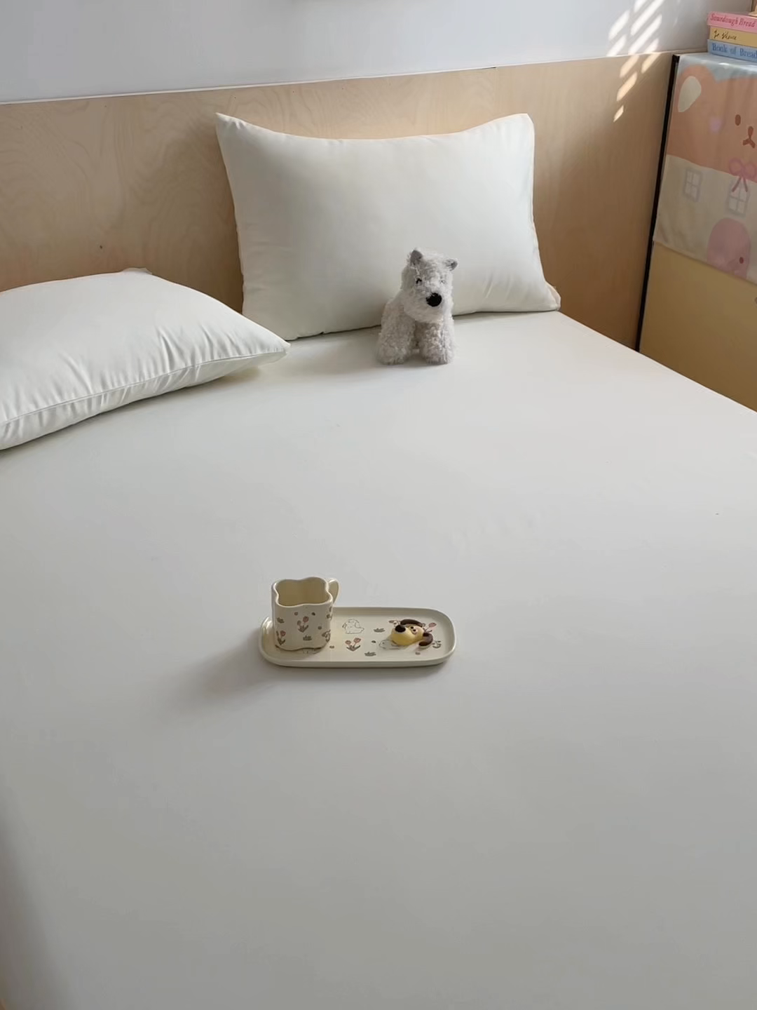 91家纺网 家纺一手货源 找家纺 欧邦 2026春夏新款纯色磨毛单床笠床笠单件单品床笠 磨毛-米白