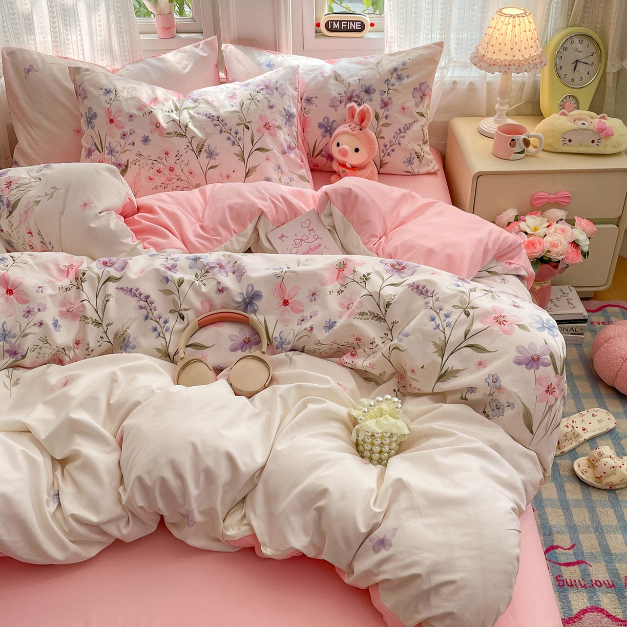 91家纺网 家纺一手货源 找家纺 瑞禾家纺 2026新款古法水洗四件套下载文件包含买家秀 花栖