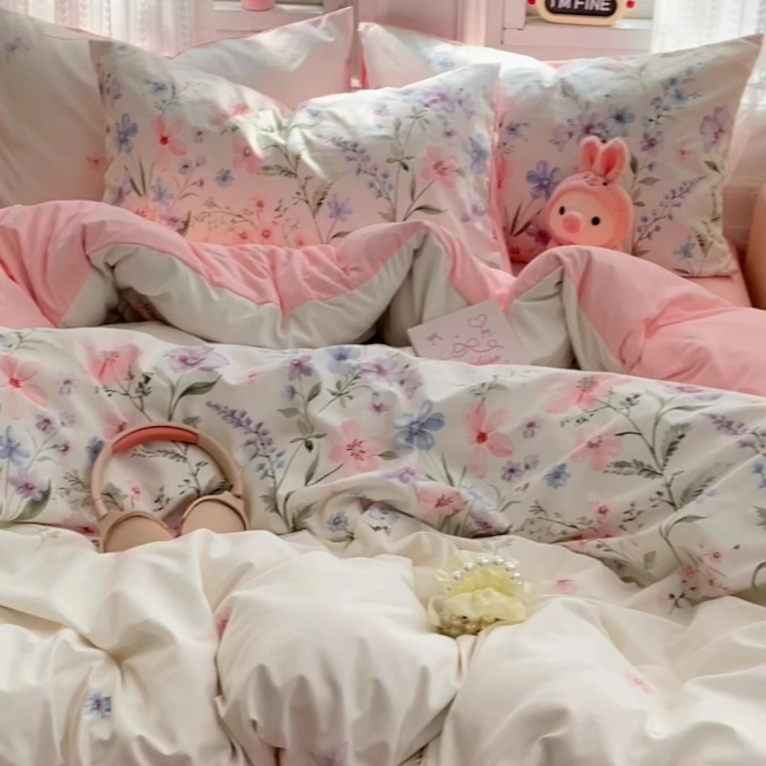 91家纺网 家纺一手货源 找家纺 瑞禾家纺 2026新款古法水洗四件套下载文件包含买家秀 花栖